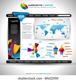 Origami Website - Elegante Design para Apresentações de Negócios. Modelo com muitos elementos de design. Cada sombra é transparente