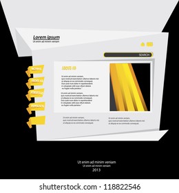 origami website template design. vector origami style site.