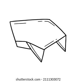 Origami whale in simple doodle style. Vector illustration isolated on white background.