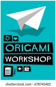 Origami Workshop Retro Poster Design