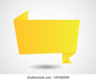 Origami yellow blank bubble speech vector