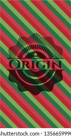 Origin christmas badge.