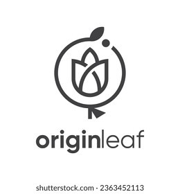 Origin flower leaf logo design vector