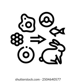 Ursprung des Lebens ungelöste Mysterienzeile Symbol Vektor. Ursprung des Lebens ungelöstes Geheimnis Zeichen. isoliertes Kontursymbol, schwarze Illustration