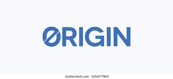 Origin Protocol cryptocurrency OGN Token, Cryptocurrency logo on isolated background with text.