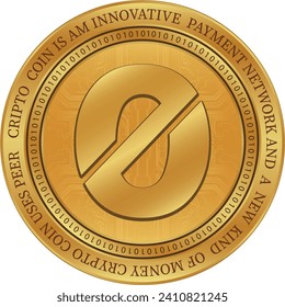 Ilustraciones vectoriales de monedas de origen ogn-protocolo. 3.ª ilustración