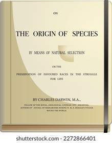 The origin of species book by Charles Darwin book illustration