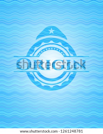 Origin water wave representation badge.