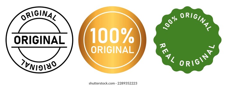 diseño vectorial de etiqueta de marca de marca original del 100%