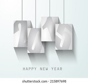 Original 2015 happy new year modern background with squared paths and blend shadows.