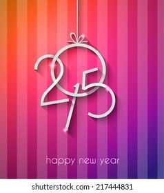 Original 2015 happy new year modern background with flat style text and soft shadows.