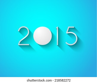 Original 2015 happy new year modern background with flat style text and soft shadows.