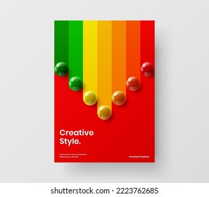 Original 3D balls book cover template. Simple brochure vector design concept.