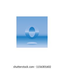 Original 3-d shape logo design. Water Blue Circle Vector Icon Illustration.