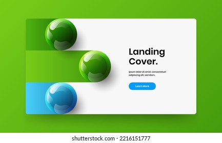 Original 3D spheres company cover illustration. Geometric poster vector design concept.