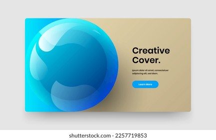 Original 3D spheres flyer concept. Fresh poster vector design illustration.