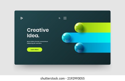 Original 3D spheres website illustration. Colorful poster design vector layout.