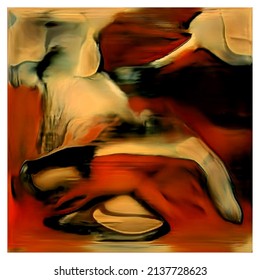 Original abstract composition in red - vector illustration (Ideal for printing on fabric or paper, poster or wallpaper, house decoration)