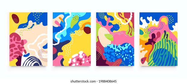 Diseño original de la cubierta abstracta. Plantilla de banner de medios sociales de fondo. Burla editable para historias, posts, blogs, venta. Formas modernas de colores y diseño de imagen para afiches, banner, sitio, aplicación móvil.