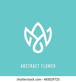 Original Abstract Flower Minimal Symbol. Memorable Simple Solid Mark. Represents the Concept of Nature Beauty Yoga Health Harmony Ecology Life Spa Spring etc