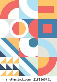 Original abstract geometric elements patchwork poster vector background