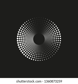 Original abstract halftone background of round dots with space to insert text or logo. Vector illustration.