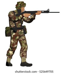 Original abstract image of British soldier circa 1982 Falklands War at the Port Stanley, Mt. London and Goose Green battles.