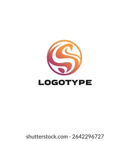 Original abstract logo with waves and lines in vector in the shape of the letter S.