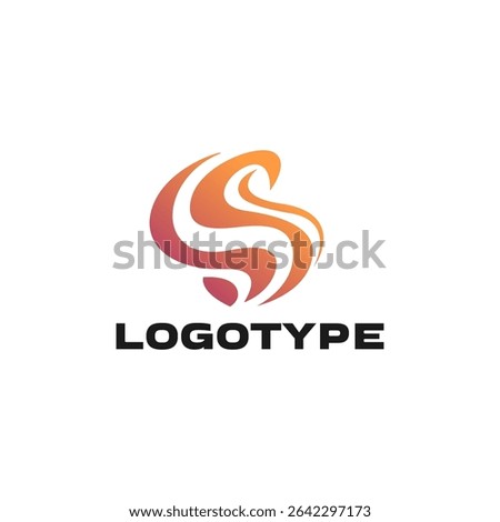 Original abstract logo with waves and lines in vector in the shape of the letter S.