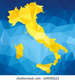 Original, Abstract, polygon map of Italy. Vector illustration.