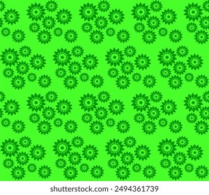 Original abstract seamless pattern on a green background