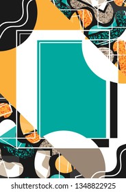 Original abstract template with texture elements for banner, poster, ad and other A4-size projects. Vector illustration