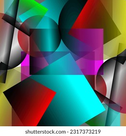 Origineller abstrakter Vektorhintergrund in Form bunter geometrischer Formen