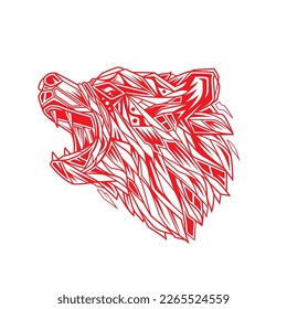 Original abstract vector illustration. Bear in neon retro style. Design for t-shirt or sticker