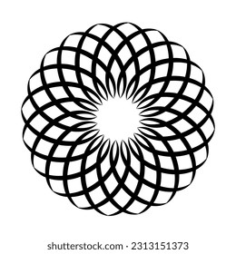 Original abstract vector round black pattern in the form of a mandala on a white background