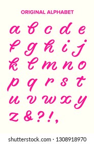 original alphabet, lettering