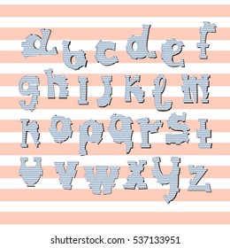 Original alphabet in marine style. Vector Illustration