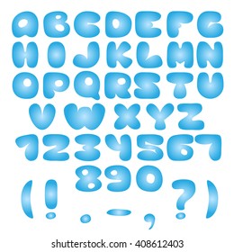 The original alphabet with numbers and punctuation marks