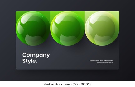 Original annual report vector design concept. Colorful realistic balls web banner illustration.