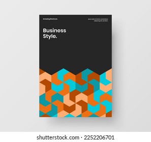 Original annual report vector design layout. Minimalistic geometric pattern corporate identity illustration.