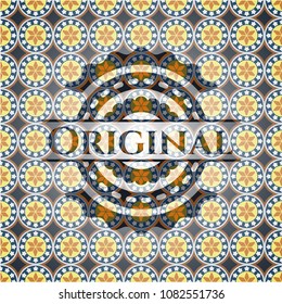 Original arabesque emblem background. arabic decoration.