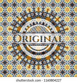 Original arabic emblem. Arabesque decoration.