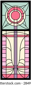 An original art nouveau stained-glass window design
