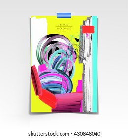 original artistic abstract creative universal design, you can use this artwork print in interior, page decoration, packing, poster, card, invitation, placard, brochure, flyer, book, vector image