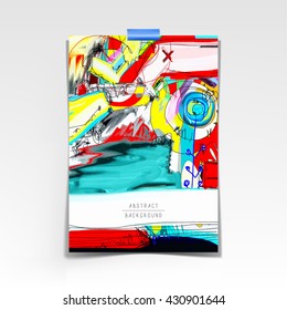 original artistic abstract creative universal design, you can use this artwork print in interior, page decoration, packing, poster, card, invitation, placard, brochure, flyer, book, vector image