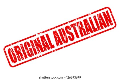 ORIGINAL AUSTRALIAN red stamp text on white