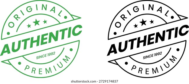 Design original do logotipo do emblema premium autêntico, vetor de emblema vintage