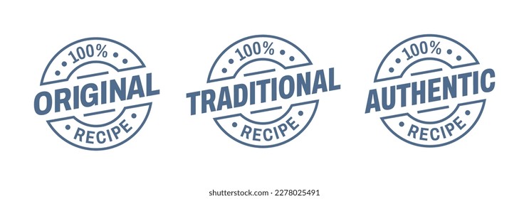 Original, authentisch, traditionelle Formel, Rezept, Vektorsymbol