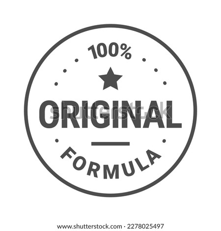 Original, authentic, traditional formula, recipe, vector icon badge
