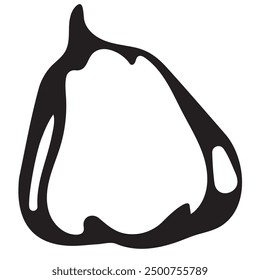 original autumn pumpkin in abstract style drawn with black outline for logos, vector